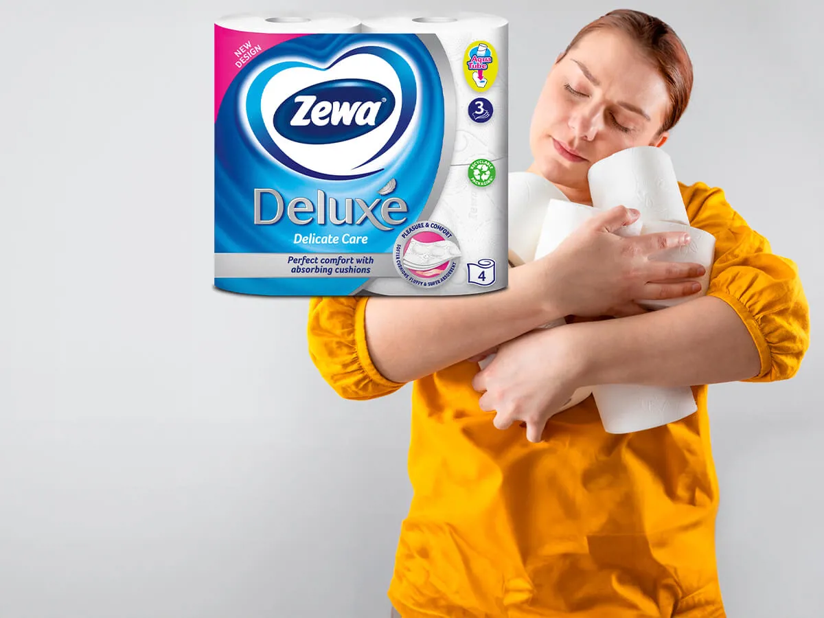 Svilenkasti mekani toaletni papir Zewa Deluxe koji traje dulje