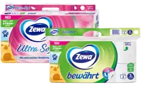 Zewa Ultra Soft und Zewa Bewährt Küchentücher, in Rosa und Grün, für sanfte und verlässliche Pflege.