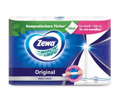 Die neue, kompostierbare Zewa Wisch&Weg Küchenrolle