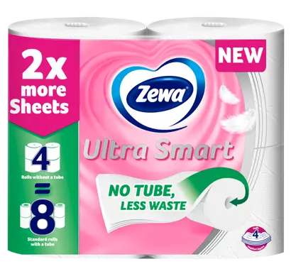 Innovation slider image for Тоалетна хартия Zewa Ultra Smart без картонено руло 0