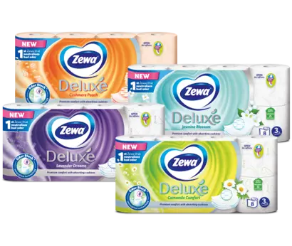 Відкрийте для себе новий туалетний папір Zewa Deluxe з технологією OdorBlock®