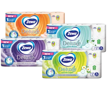 Відкрийте для себе новий туалетний папір Zewa Deluxe з технологією OdorBlock®