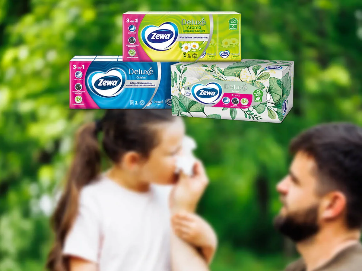 A Zewa 3 az 1-ben papírzsebkendőkkel egyszerre törődhetsz magaddal, szeretteiddel és a környezettel is