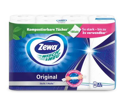 Die neue, kompostierbare Zewa Wisch&Weg Küchenrolle