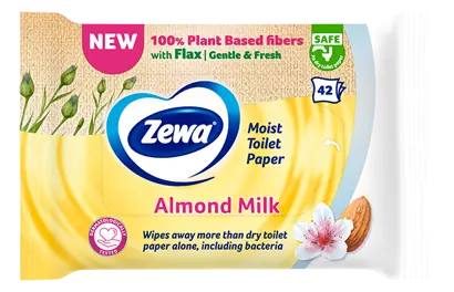 Влажна тоалетна хартия Zewa от 100% растителни влакна