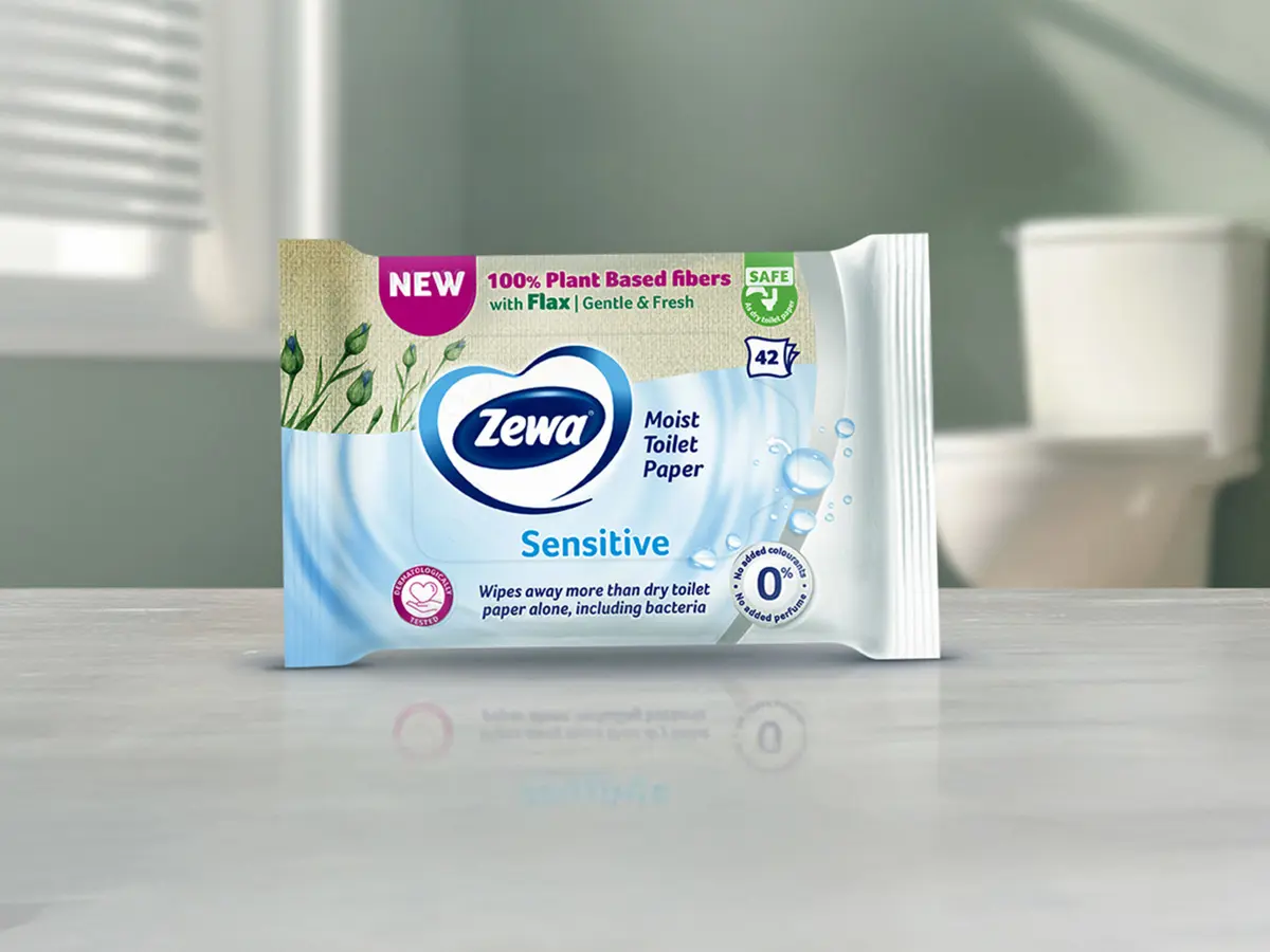 Nedves toalettpapír lenrostok hozzáadásával