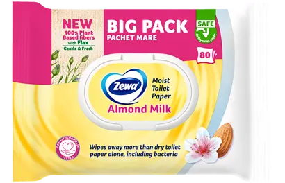 Влажна тоалетна хартия Zewa от 100% растителни влакна