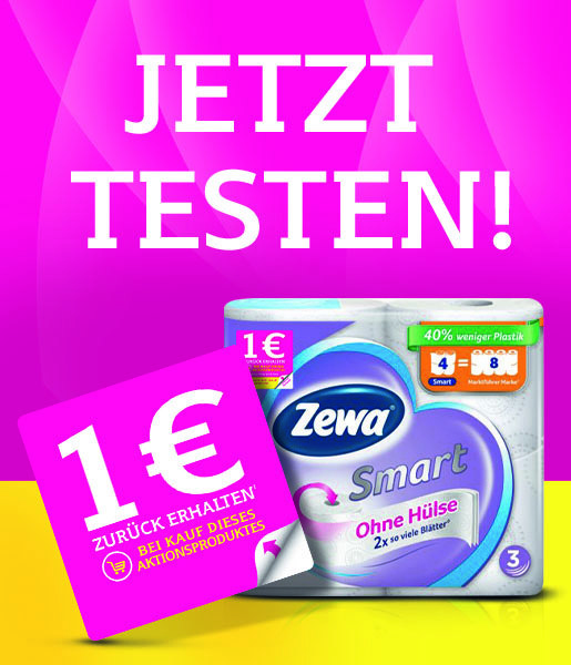 Jetzt Zewa Smart testen &
1 € erstattet bekommen!