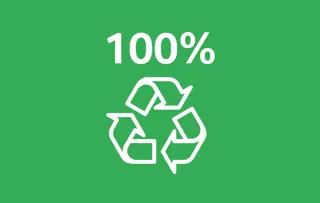 100% produktu pārstrādājamā iepakojumā