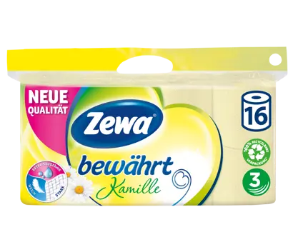 Zewa bewährt Toilettenpapier:
JETZT extra saugfähig