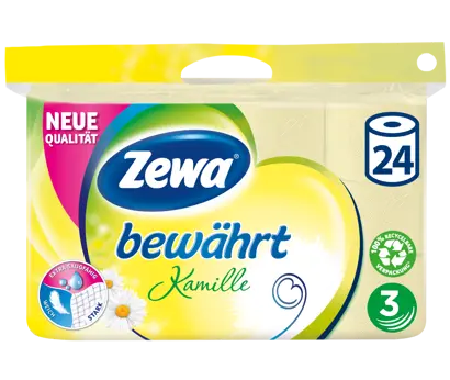 Zewa bewährt Toilettenpapier:
JETZT extra saugfähig
