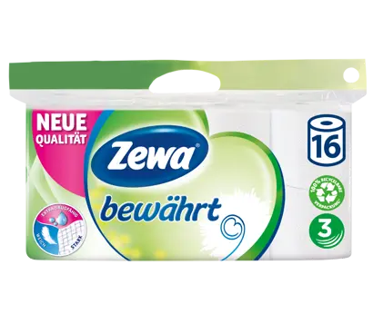 Zewa bewährt Toilettenpapier:
JETZT extra saugfähig