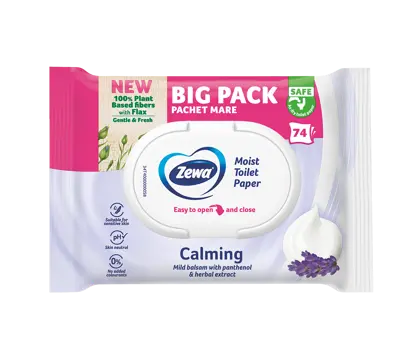 Innovation slider image for Hârtie igienică umedă Zewa Moist Calming și Moisturising - îngrijire delicată pentru pielea ta 1