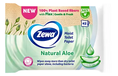 Влажна тоалетна хартия Zewa от 100% растителни влакна