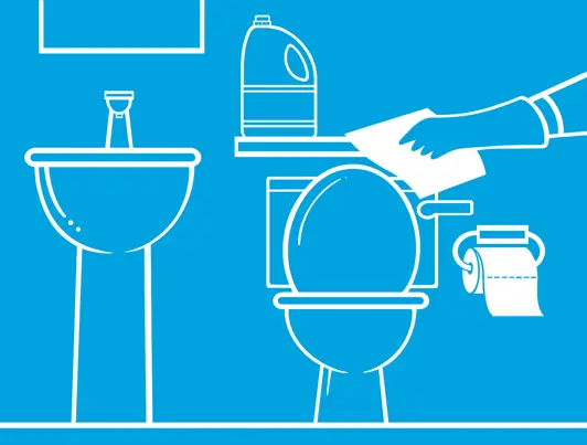 Vater und zwei Kinder, die Spaß haben, Aufgaben in der Lounge zu tun