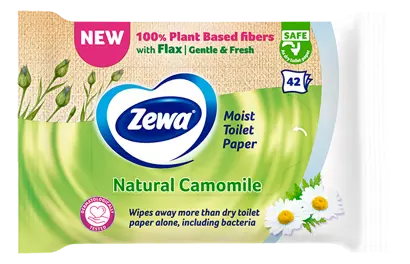Hârtie igienică umedă Zewa – realizată 100% din fibre de origine vegetală