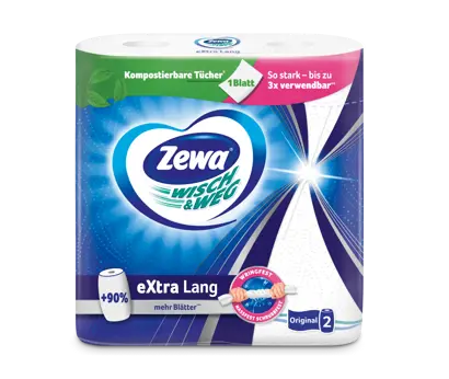 Die neue, kompostierbare Zewa Wisch&Weg Küchenrolle