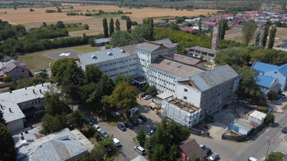 drone image of the Oltenita hospital