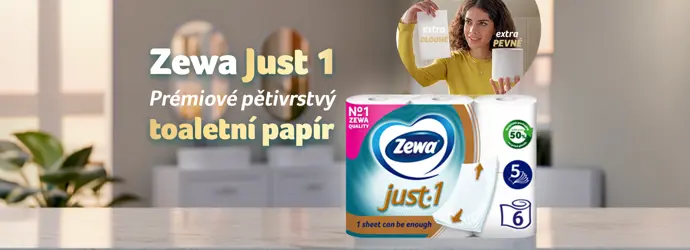 Zewa Just 1 - Prémiové pětivrstvý toaletní papír