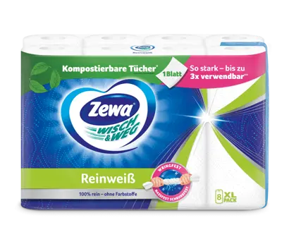 Die neue, kompostierbare Zewa Wisch&Weg Küchenrolle