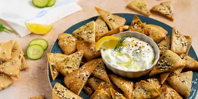 Pita-Chips mit Meersalz