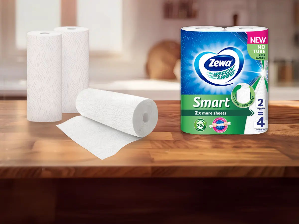 Image for section Открийте новите кухненски ролки без картонено руло Zewa Wisch&Weg Smart