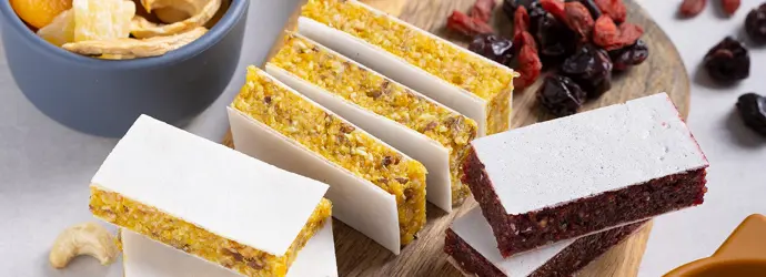 Rote und gelbe Fruchtriegel