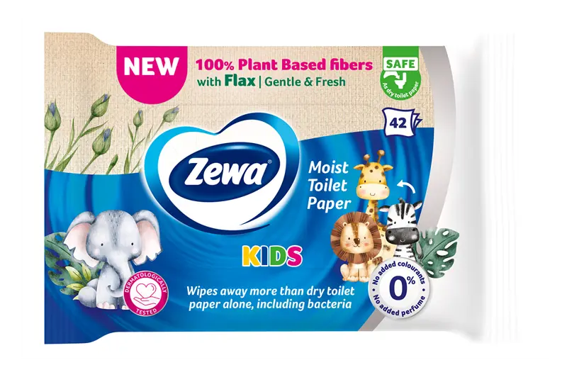 Zewa Kids Mitrais Tualetes Papīrs