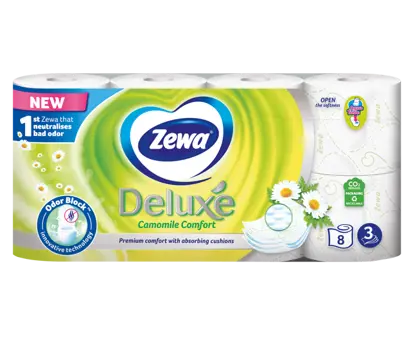 Відкрийте для себе новий туалетний папір Zewa Deluxe з технологією OdorBlock®
