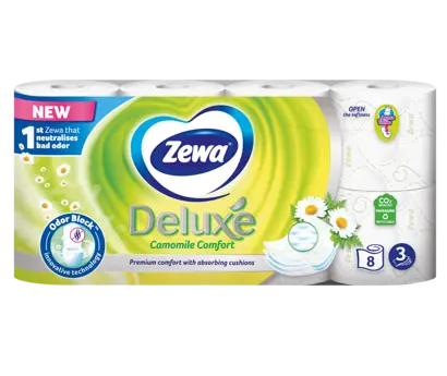 Відкрийте для себе новий туалетний папір Zewa Deluxe з технологією OdorBlock®