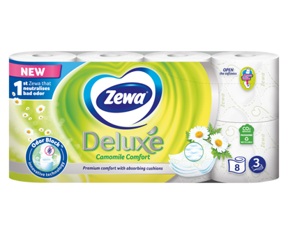 Відкрийте для себе новий туалетний папір Zewa Deluxe з технологією OdorBlock®